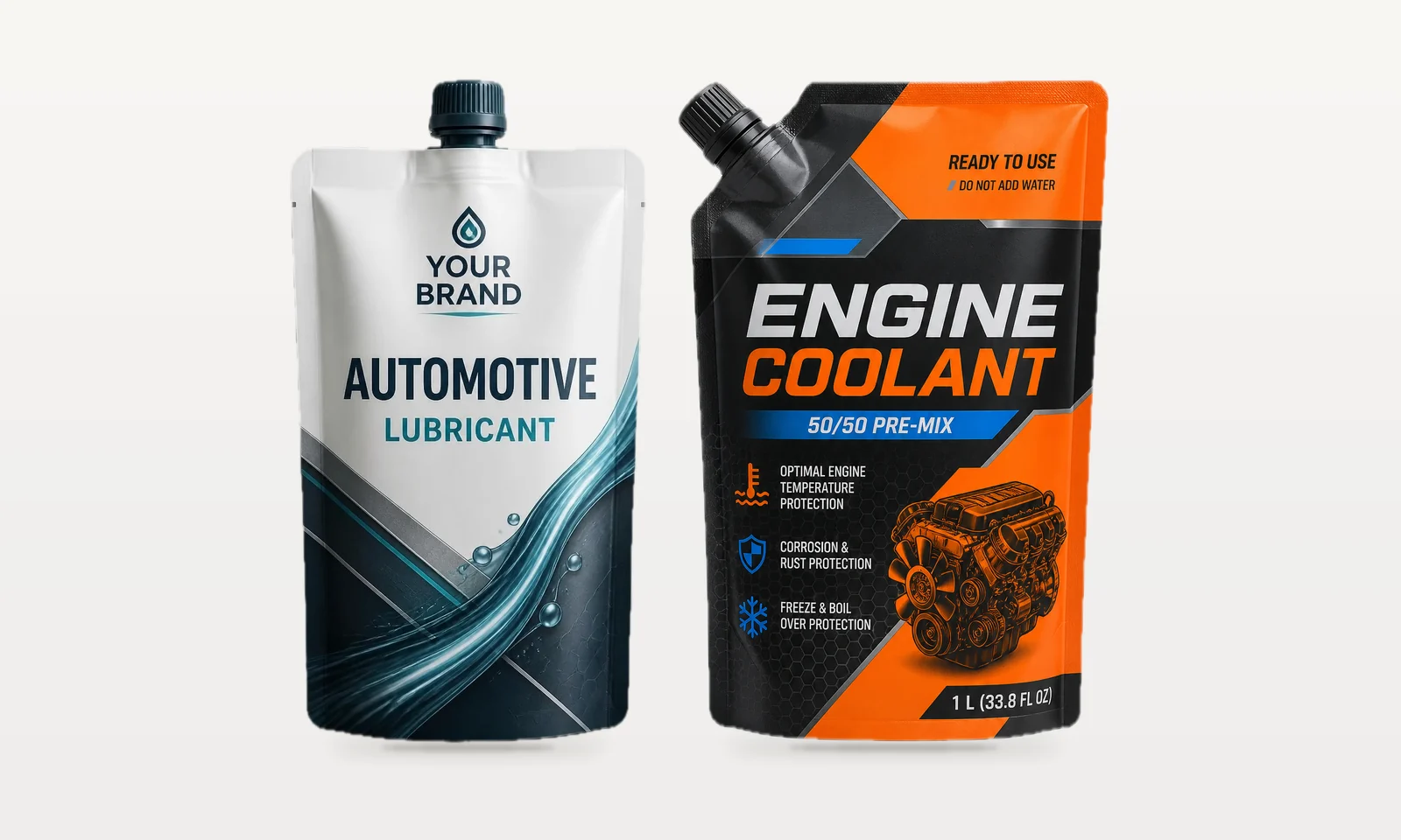 Otomotiv bakım uygulamalarına ait doypack ambalajı