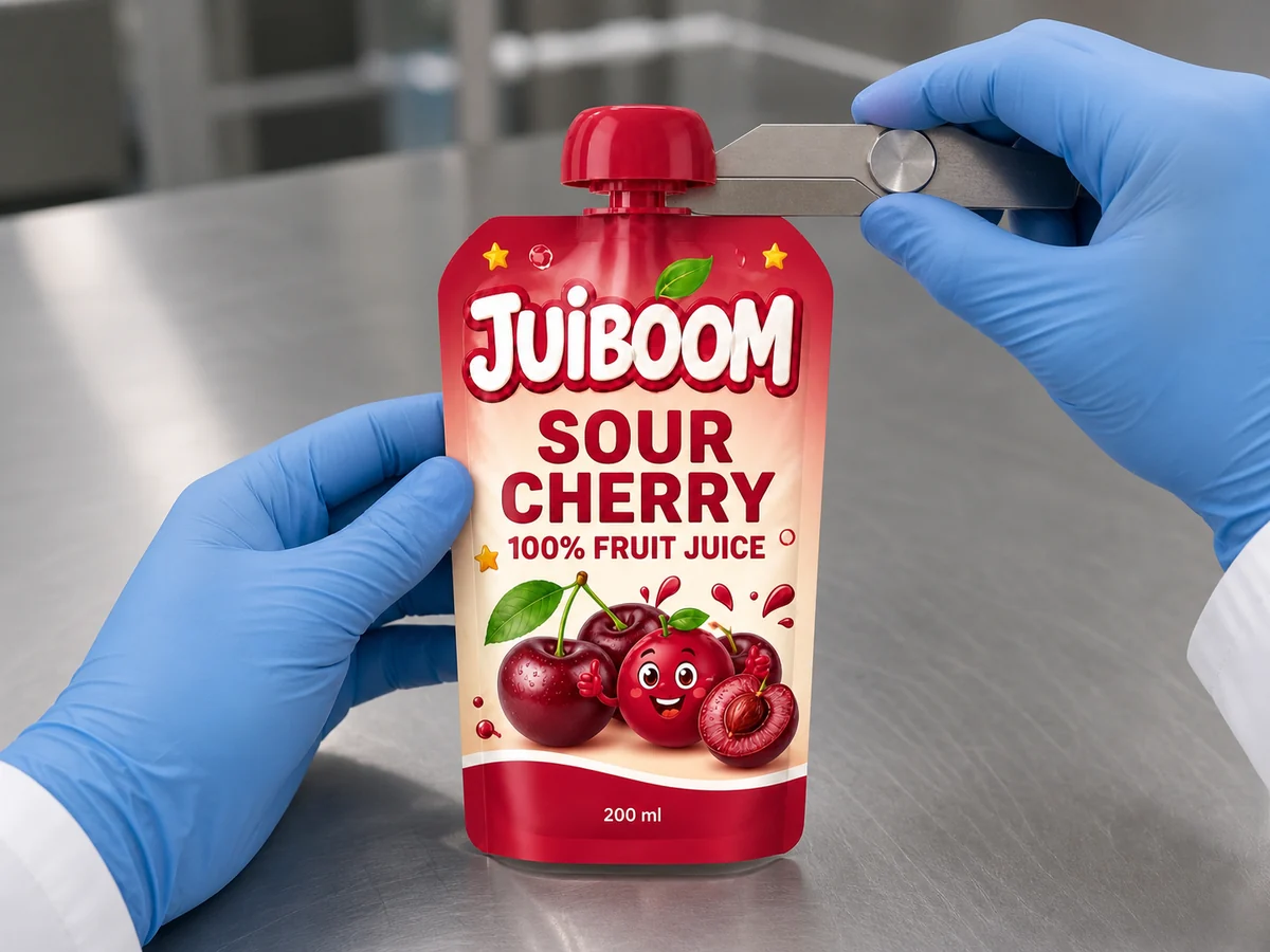 JUIBOOM Vişne ürününde kapak ve sızdırmazlık kontrolünü temsil eden görsel